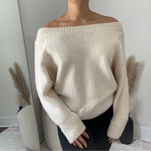 Victoria Secret Cream Off The Shoulder Sweater
